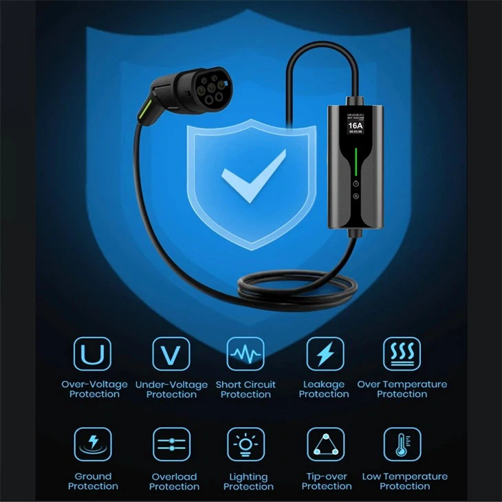 32 Amp Type1 Level 2 Portable EVSE 240V EV Charger